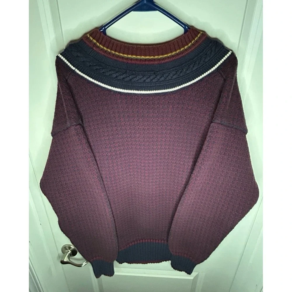 Vintage 90's Gant Rugger Hand Framed Knitted Heavy Weight Preppy Sweater Sz M